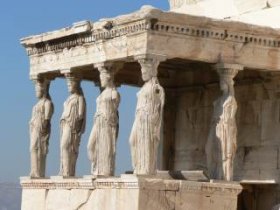 Greek Temple Showing Karyatithes