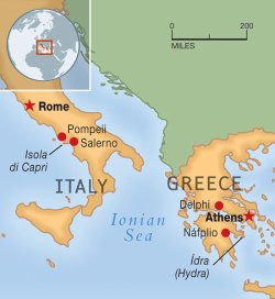 italy and greece map