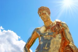 Mykonos gold statue landmarks
