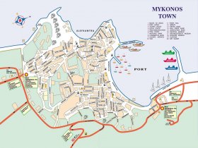 Mykonos Town map