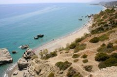 The beautiful and remote Listis Beach in Crete, Greece