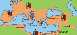 Map of Rome and Greece